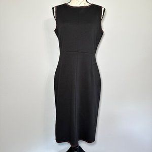 IVANKA TRUMP | Black Sleeveless Sheath Dress Thick Stitch Hem Accents | Size 8